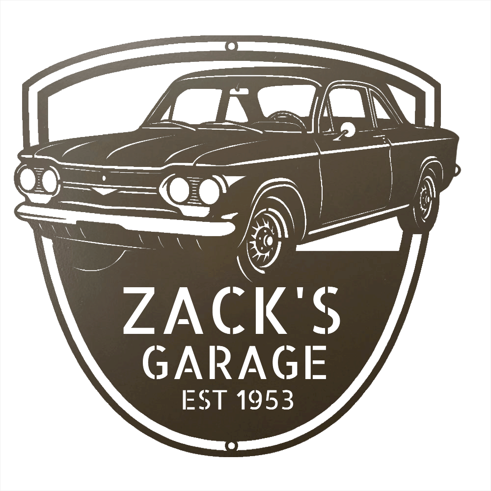 Steel Sign Stone / 12 Personalized 1963 Chevrolet Corvair Metal Garage Sign