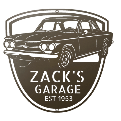 Steel Sign Stone / 12 Personalized 1963 Chevrolet Corvair Metal Garage Sign