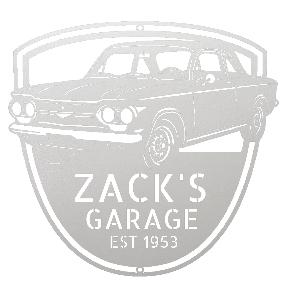 Steel Sign White / 12 Personalized 1963 Chevrolet Corvair Metal Garage Sign