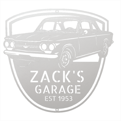 Steel Sign White / 12 Personalized 1963 Chevrolet Corvair Metal Garage Sign