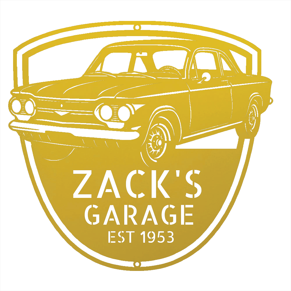 Steel Sign Yellow / 12 Personalized 1963 Chevrolet Corvair Metal Garage Sign