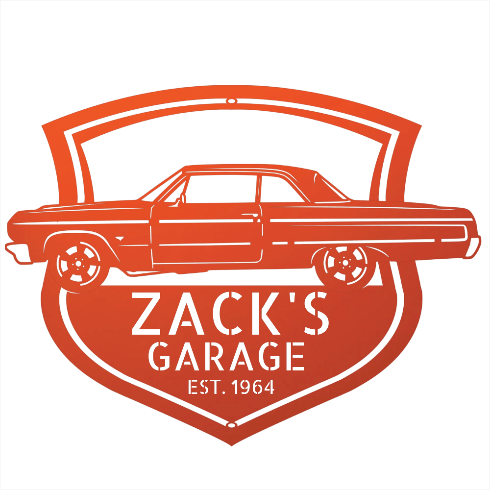 Steel Sign Orange / 12 Personalized 1964 Impala Garage Sign | Side View Classic Car Metal Art