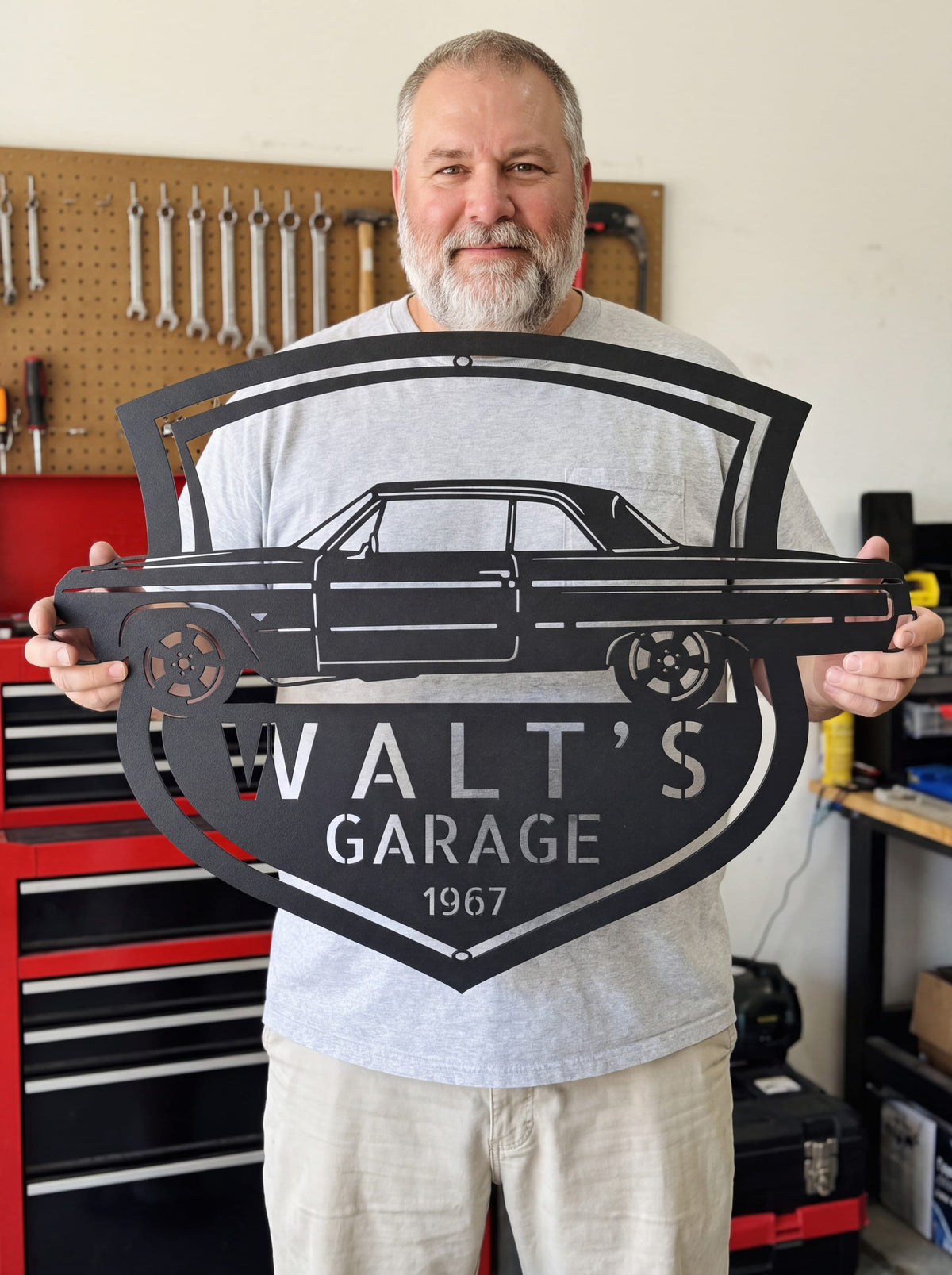 Steel Sign Personalized 1964 Impala Garage Sign | Side View Classic Car Metal Art