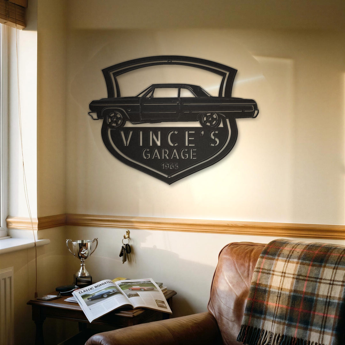 Steel Sign Personalized 1964 Impala Garage Sign | Side View Classic Car Metal Art