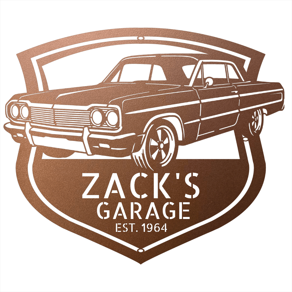 Steel Sign Copper / 12 Personalized 1964 Impala SS Garage Sign | Classic Car Metal Wall Art