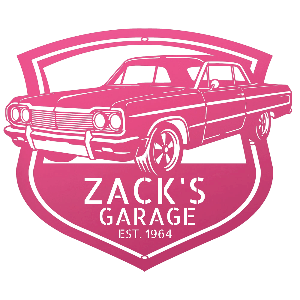 Steel Sign Pink / 12 Personalized 1964 Impala SS Garage Sign | Classic Car Metal Wall Art