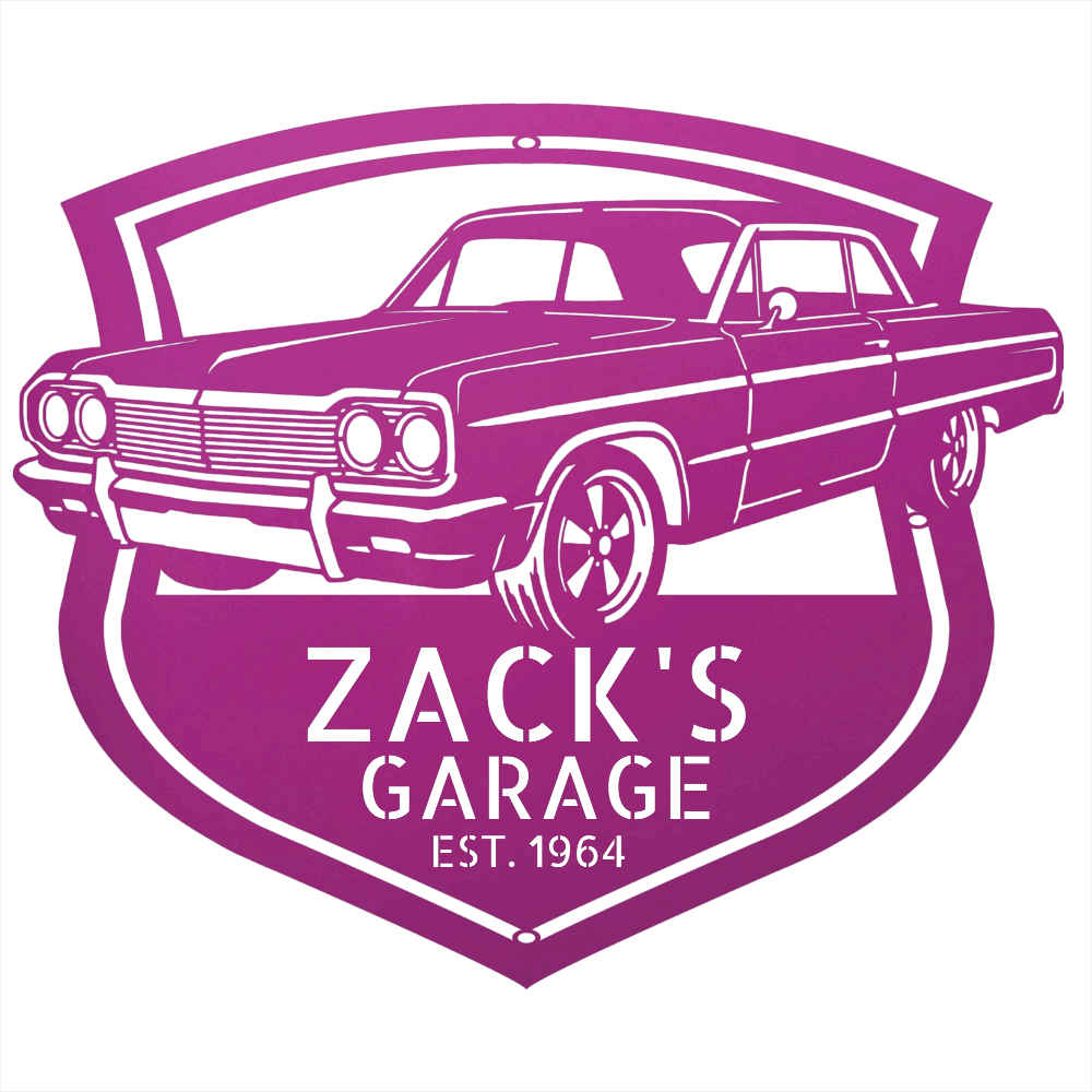Steel Sign Purple / 12 Personalized 1964 Impala SS Garage Sign | Classic Car Metal Wall Art