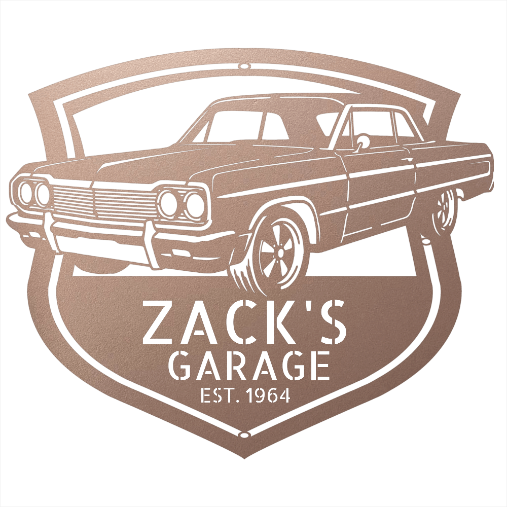 Steel Sign Rose / 12 Personalized 1964 Impala SS Garage Sign | Classic Car Metal Wall Art