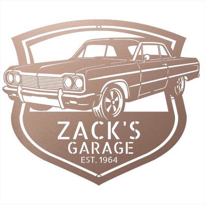 Steel Sign Rose / 12 Personalized 1964 Impala SS Garage Sign | Classic Car Metal Wall Art