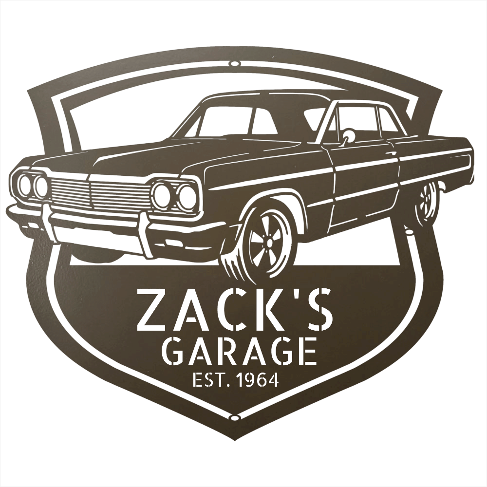 Steel Sign Stone / 12 Personalized 1964 Impala SS Garage Sign | Classic Car Metal Wall Art