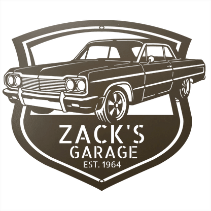 Steel Sign Stone / 12 Personalized 1964 Impala SS Garage Sign | Classic Car Metal Wall Art