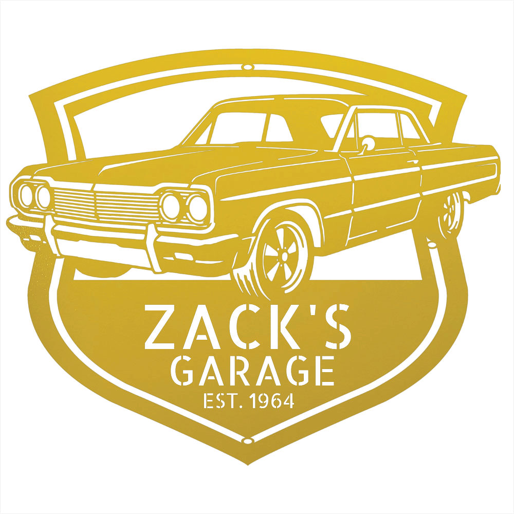 Steel Sign Yellow / 12 Personalized 1964 Impala SS Garage Sign | Classic Car Metal Wall Art