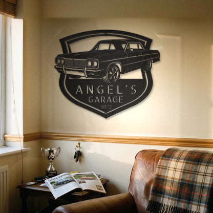 Steel Sign Personalized 1964 Impala SS Garage Sign | Classic Car Metal Wall Art