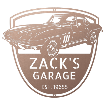Steel Sign Rose / 12 Personalized 1965 Corvette Garage Sign | Classic Car Metal Wall Art