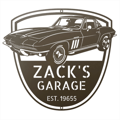 Steel Sign Stone / 12 Personalized 1965 Corvette Garage Sign | Classic Car Metal Wall Art