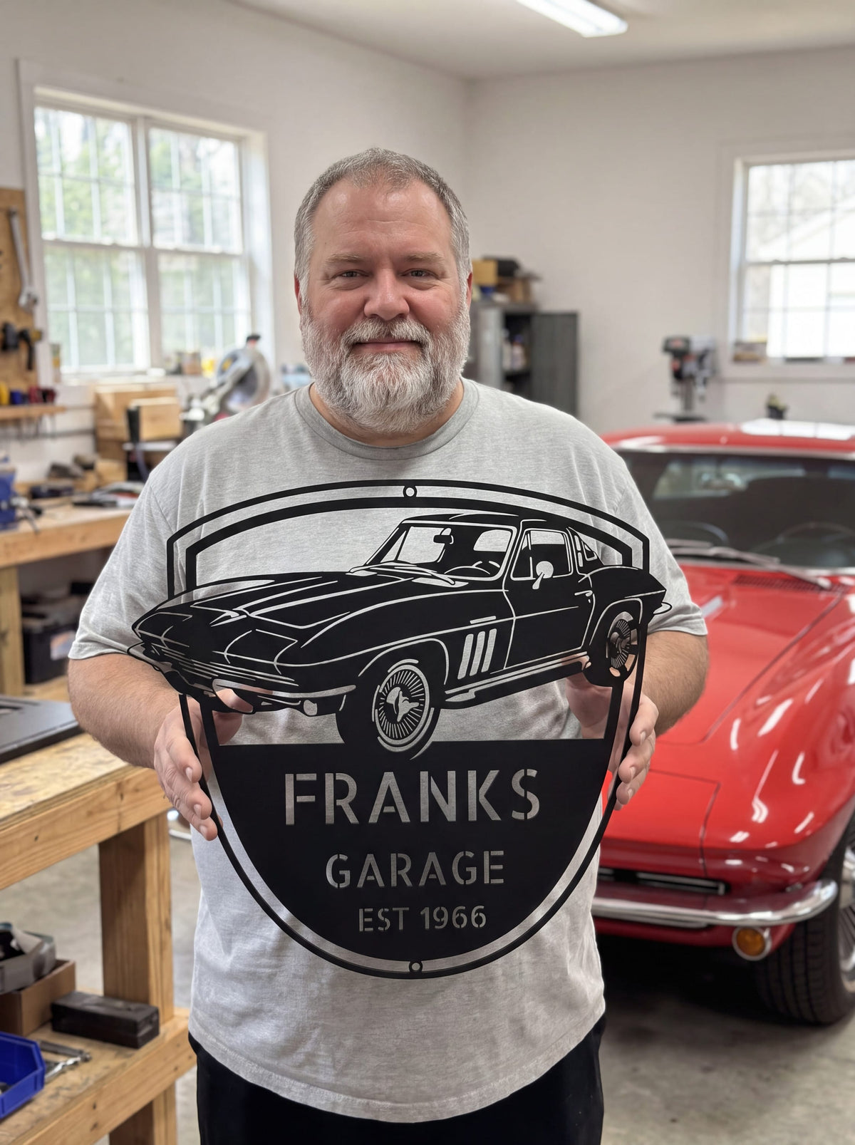 Steel Sign Personalized 1965 Corvette Garage Sign | Classic Car Metal Wall Art