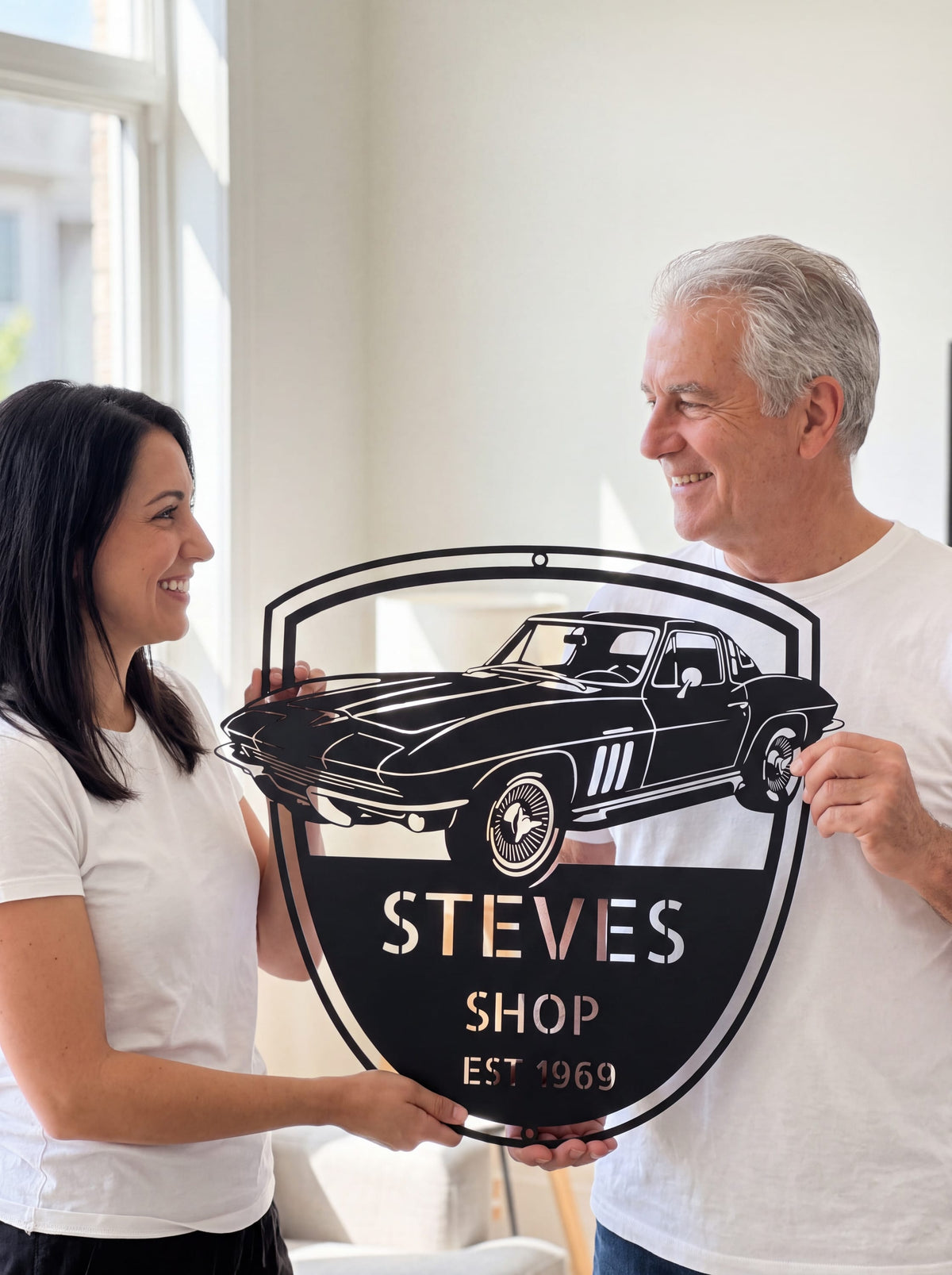 Steel Sign Personalized 1965 Corvette Garage Sign | Classic Car Metal Wall Art