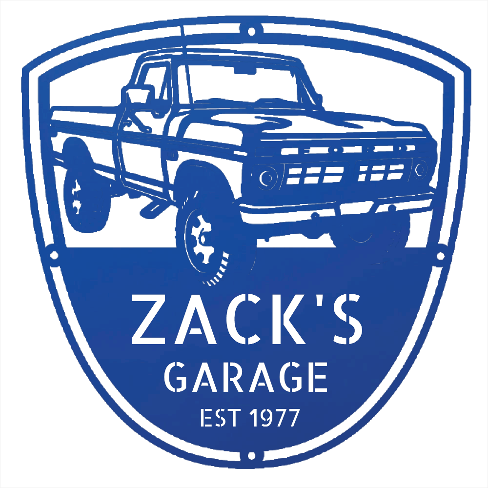 Steel Sign Blue / 12 Personalized 1977 Ford F-250 4x4 Classic Truck Metal Sign - A Tribute to Garage Pride and Heritage