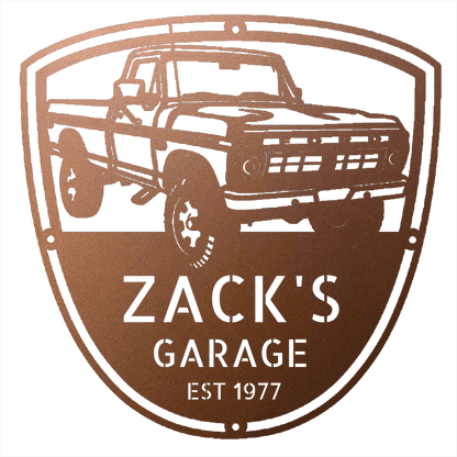 Steel Sign Copper / 12 Personalized 1977 Ford F-250 4x4 Classic Truck Metal Sign - A Tribute to Garage Pride and Heritage