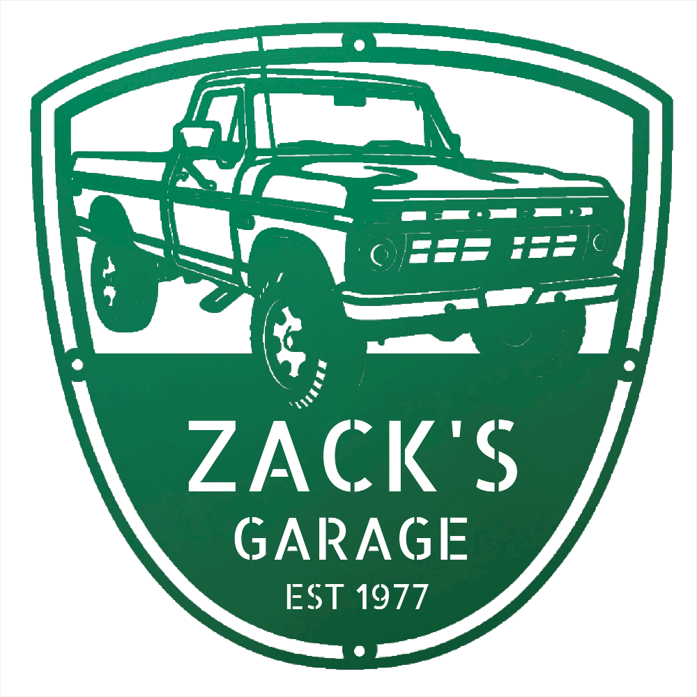 Steel Sign Green / 12 Personalized 1977 Ford F-250 4x4 Classic Truck Metal Sign - A Tribute to Garage Pride and Heritage