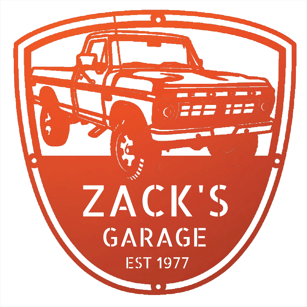 Steel Sign Orange / 12 Personalized 1977 Ford F-250 4x4 Classic Truck Metal Sign - A Tribute to Garage Pride and Heritage