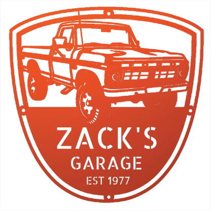 Steel Sign Orange / 12 Personalized 1977 Ford F-250 4x4 Classic Truck Metal Sign - A Tribute to Garage Pride and Heritage