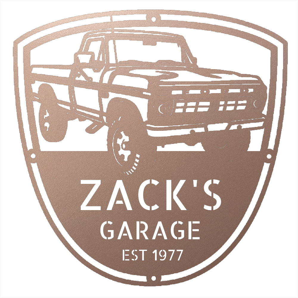 Steel Sign Rose / 12 Personalized 1977 Ford F-250 4x4 Classic Truck Metal Sign - A Tribute to Garage Pride and Heritage