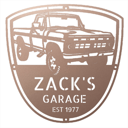 Steel Sign Rose / 12 Personalized 1977 Ford F-250 4x4 Classic Truck Metal Sign - A Tribute to Garage Pride and Heritage