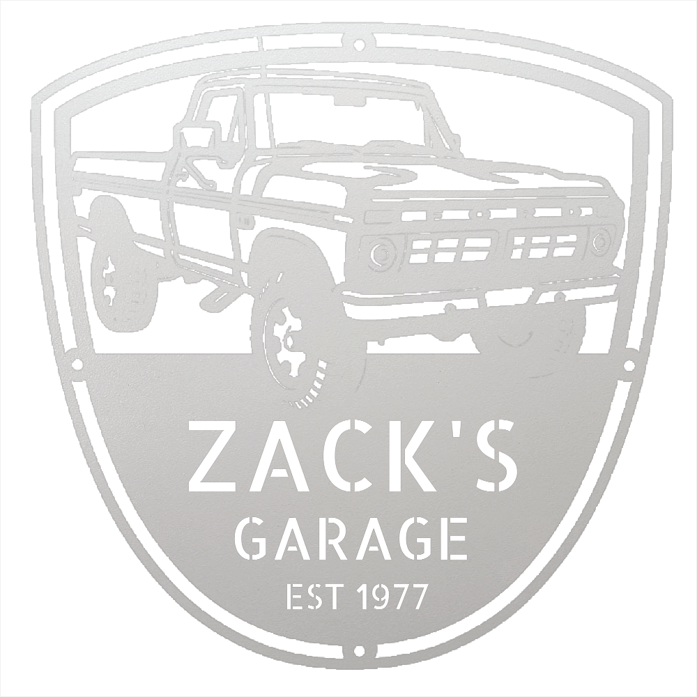 Steel Sign White / 12 Personalized 1977 Ford F-250 4x4 Classic Truck Metal Sign - A Tribute to Garage Pride and Heritage