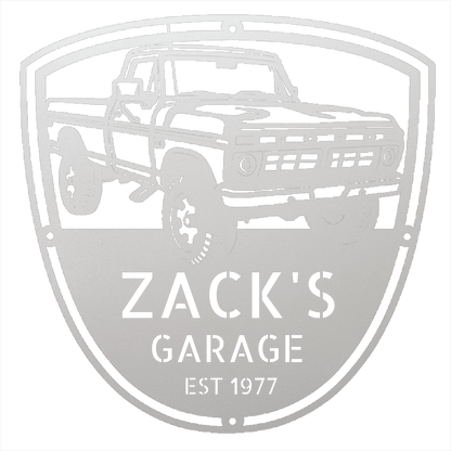 Steel Sign White / 12 Personalized 1977 Ford F-250 4x4 Classic Truck Metal Sign - A Tribute to Garage Pride and Heritage