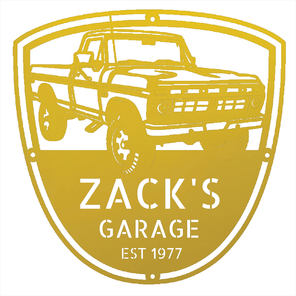 Steel Sign Yellow / 12 Personalized 1977 Ford F-250 4x4 Classic Truck Metal Sign - A Tribute to Garage Pride and Heritage