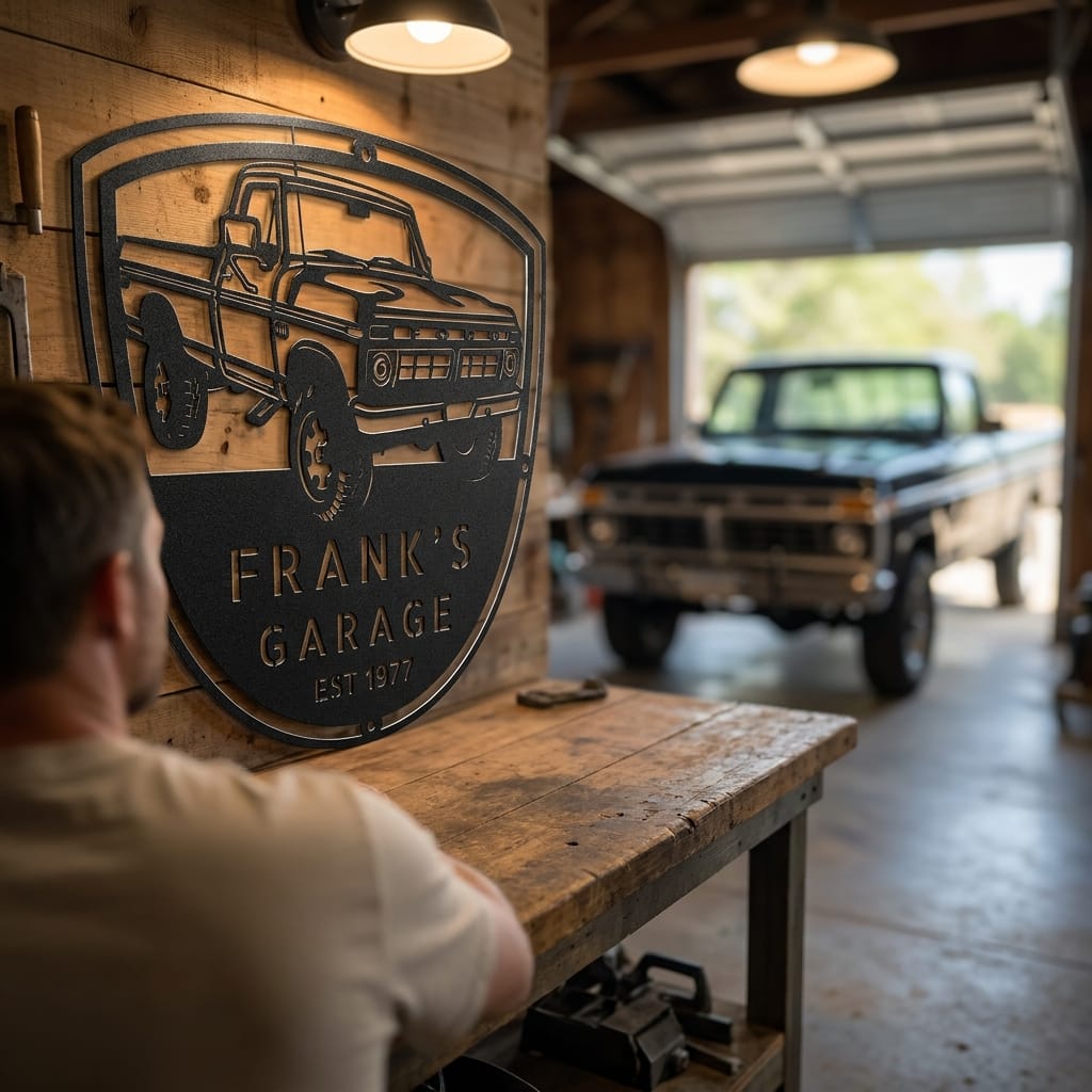Steel Sign Personalized 1977 Ford F-250 4x4 Classic Truck Metal Sign - A Tribute to Garage Pride and Heritage