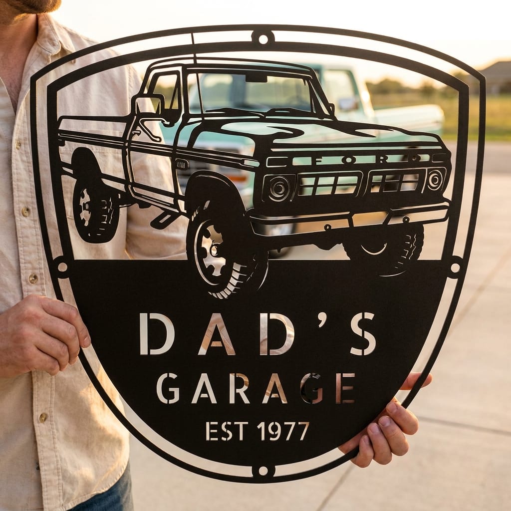 Steel Sign Personalized 1977 Ford F-250 4x4 Classic Truck Metal Sign - A Tribute to Garage Pride and Heritage