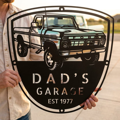Steel Sign Personalized 1977 Ford F-250 4x4 Classic Truck Metal Sign - A Tribute to Garage Pride and Heritage