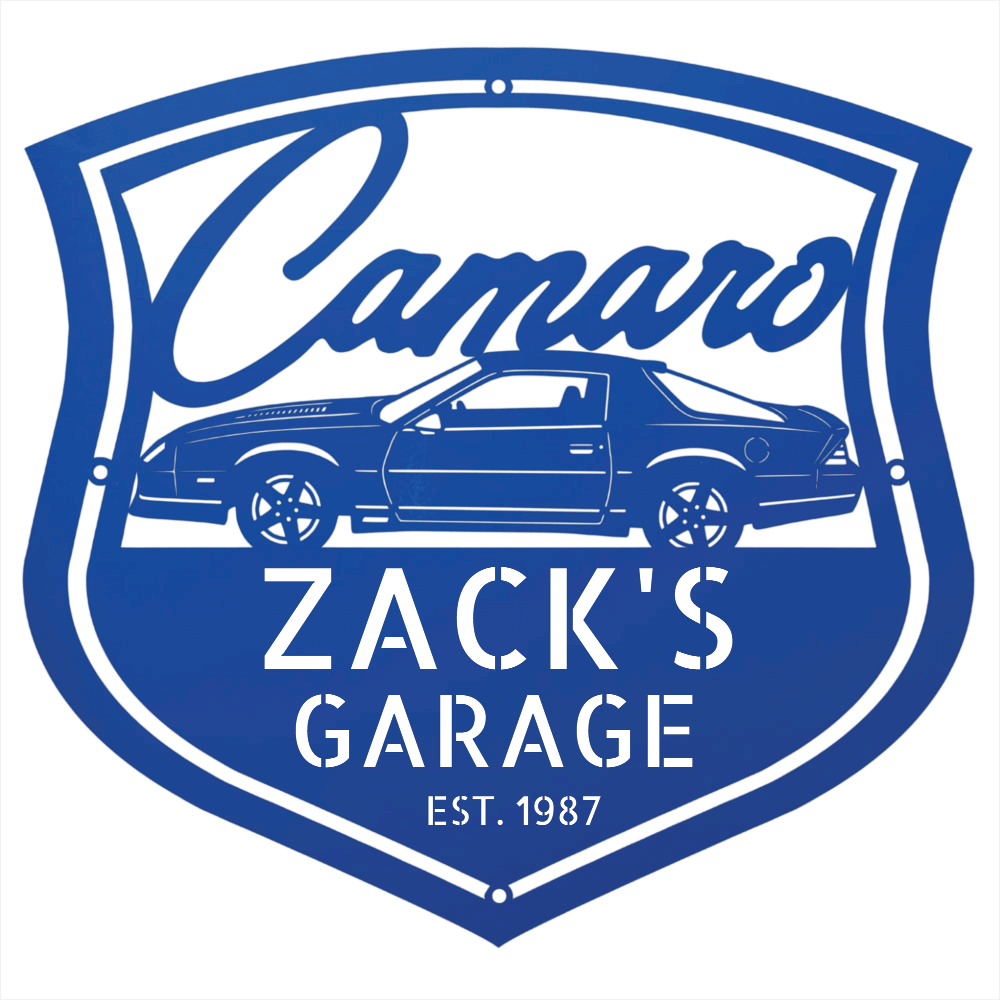 Steel Sign Blue / 12 Personalized 1986 Camaro Z28 Garage Sign | Third Gen Metal Wall Art