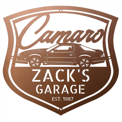 Steel Sign Copper / 12 Personalized 1986 Camaro Z28 Garage Sign | Third Gen Metal Wall Art