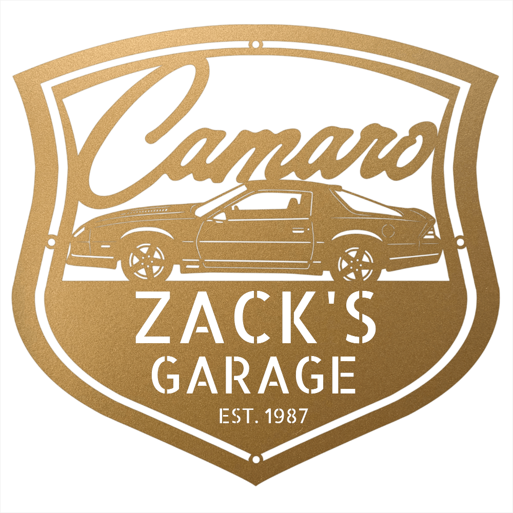 Steel Sign Gold / 12 Personalized 1986 Camaro Z28 Garage Sign | Third Gen Metal Wall Art