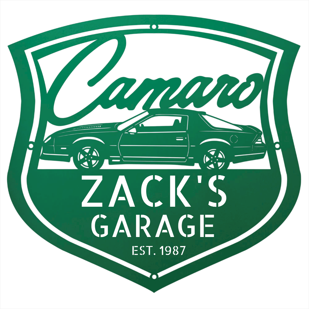 Steel Sign Green / 12 Personalized 1986 Camaro Z28 Garage Sign | Third Gen Metal Wall Art