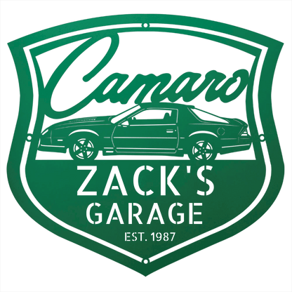 Steel Sign Green / 12 Personalized 1986 Camaro Z28 Garage Sign | Third Gen Metal Wall Art