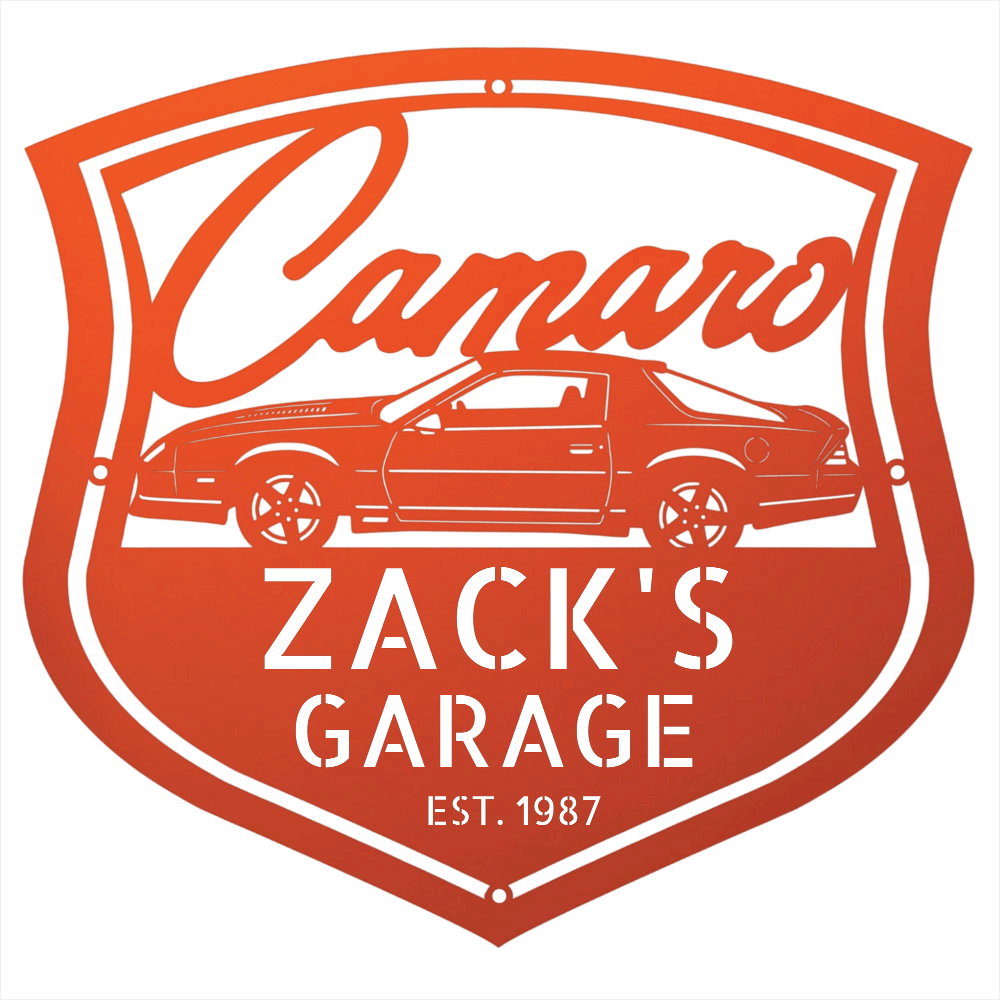 Steel Sign Orange / 12 Personalized 1986 Camaro Z28 Garage Sign | Third Gen Metal Wall Art