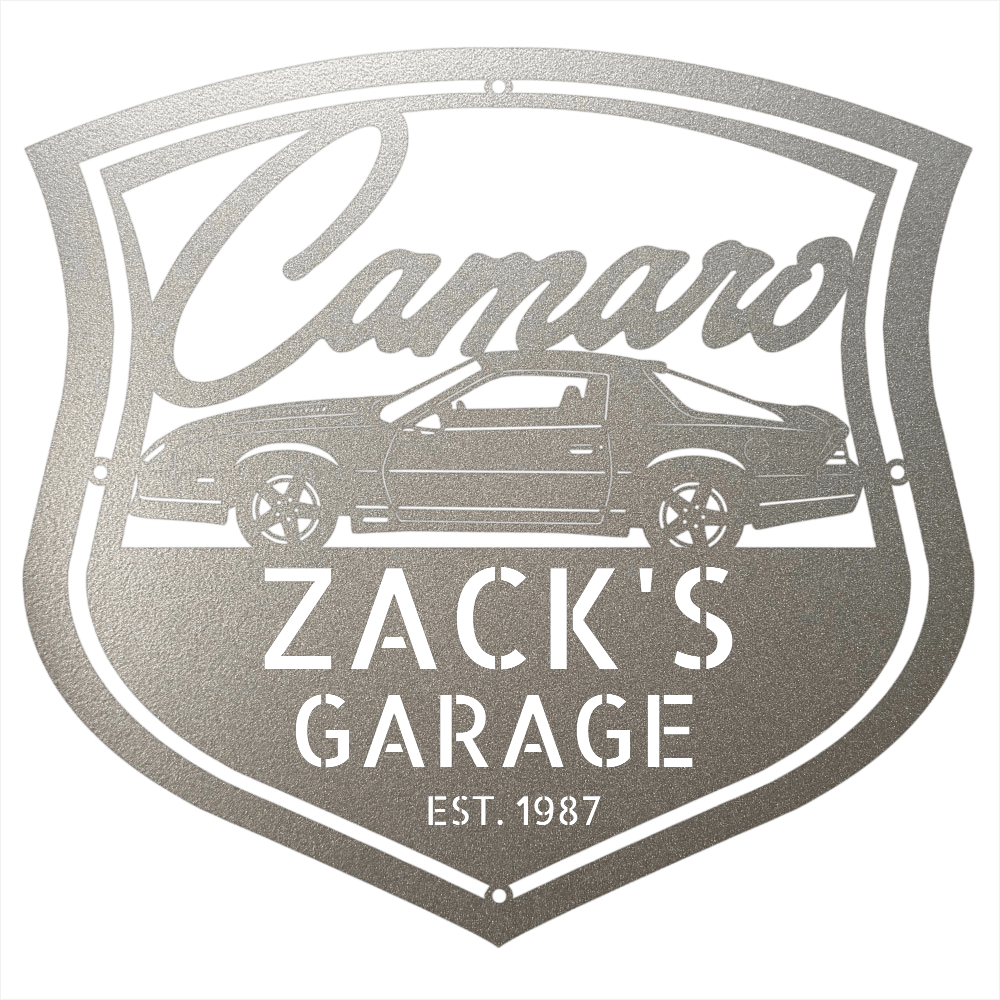 Steel Sign Silver / 12 Personalized 1986 Camaro Z28 Garage Sign | Third Gen Metal Wall Art