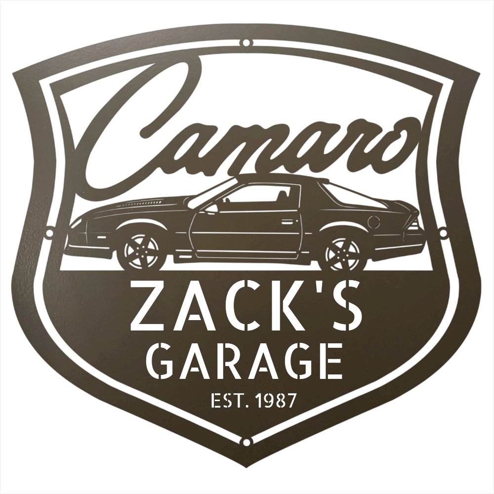 Steel Sign Stone / 12 Personalized 1986 Camaro Z28 Garage Sign | Third Gen Metal Wall Art