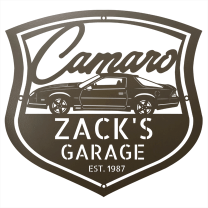 Steel Sign Stone / 12 Personalized 1986 Camaro Z28 Garage Sign | Third Gen Metal Wall Art