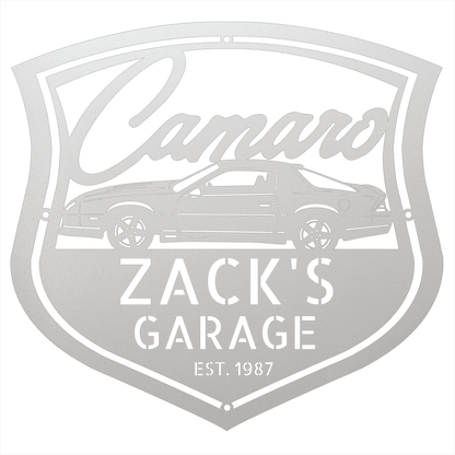 Steel Sign White / 12 Personalized 1986 Camaro Z28 Garage Sign | Third Gen Metal Wall Art