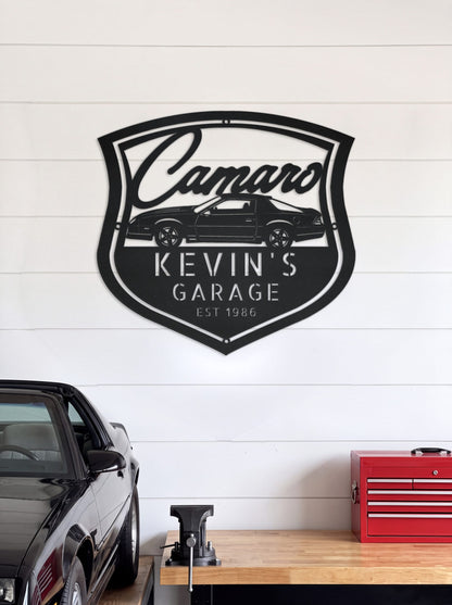 Steel Sign Personalized 1986 Camaro Z28 Garage Sign | Third Gen Metal Wall Art