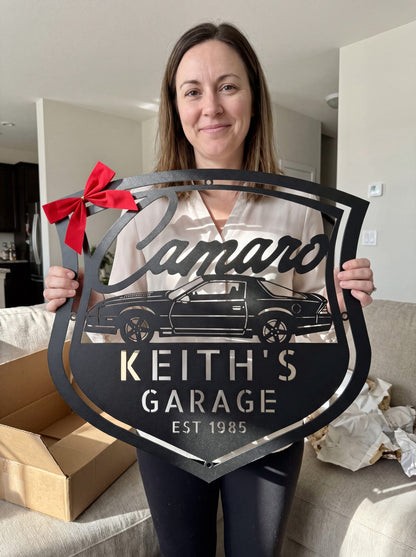 Steel Sign Personalized 1986 Camaro Z28 Garage Sign | Third Gen Metal Wall Art