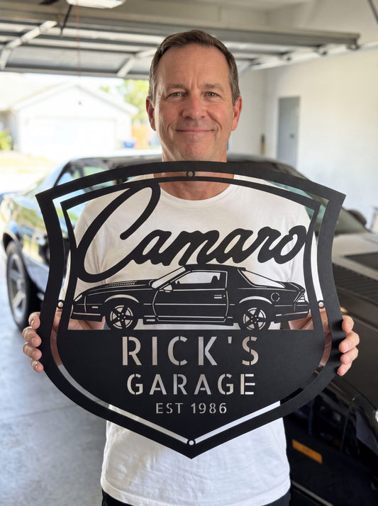 Steel Sign Personalized 1986 Camaro Z28 Garage Sign | Third Gen Metal Wall Art