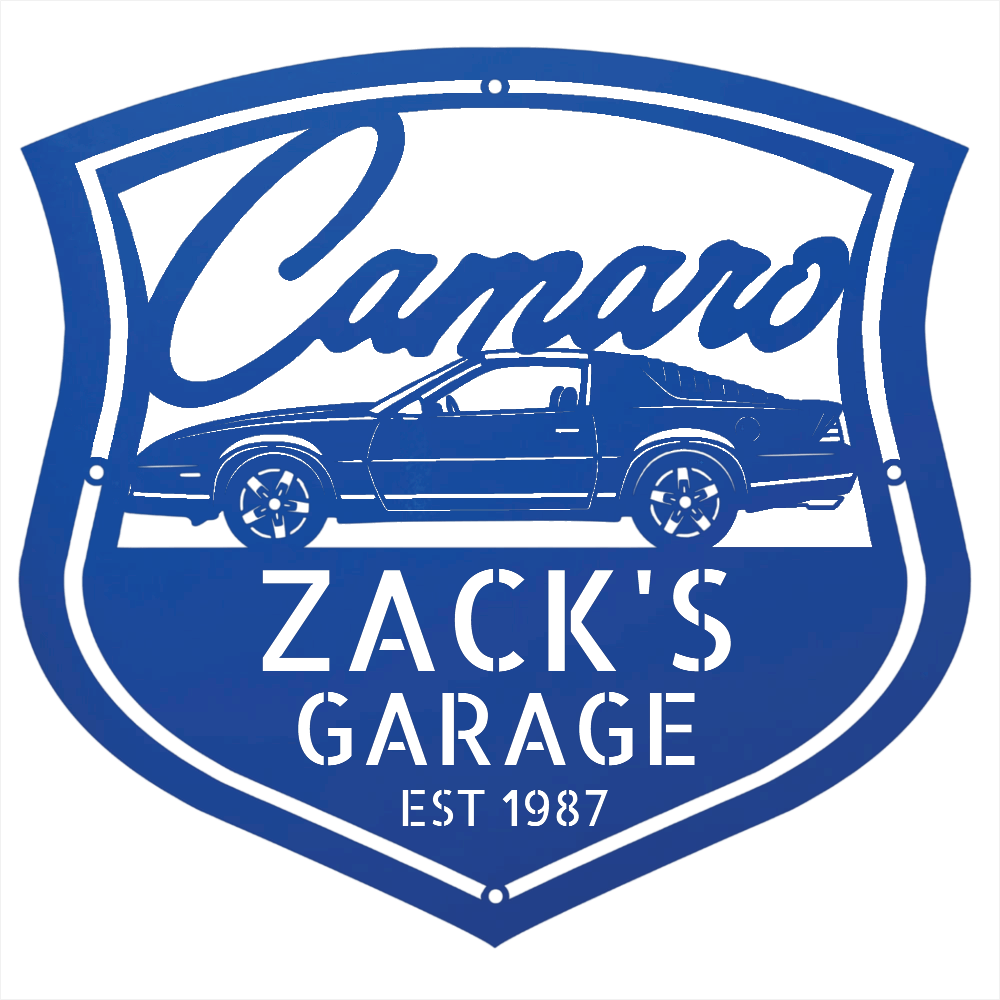 Steel Sign Blue / 12 Personalized 1987 Camaro Z28 Garage Sign | Third Gen Metal Wall Art