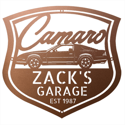 Steel Sign Copper / 12 Personalized 1987 Camaro Z28 Garage Sign | Third Gen Metal Wall Art