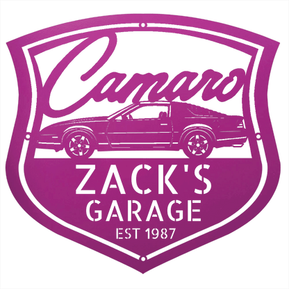 Steel Sign Purple / 12 Personalized 1987 Camaro Z28 Garage Sign | Third Gen Metal Wall Art